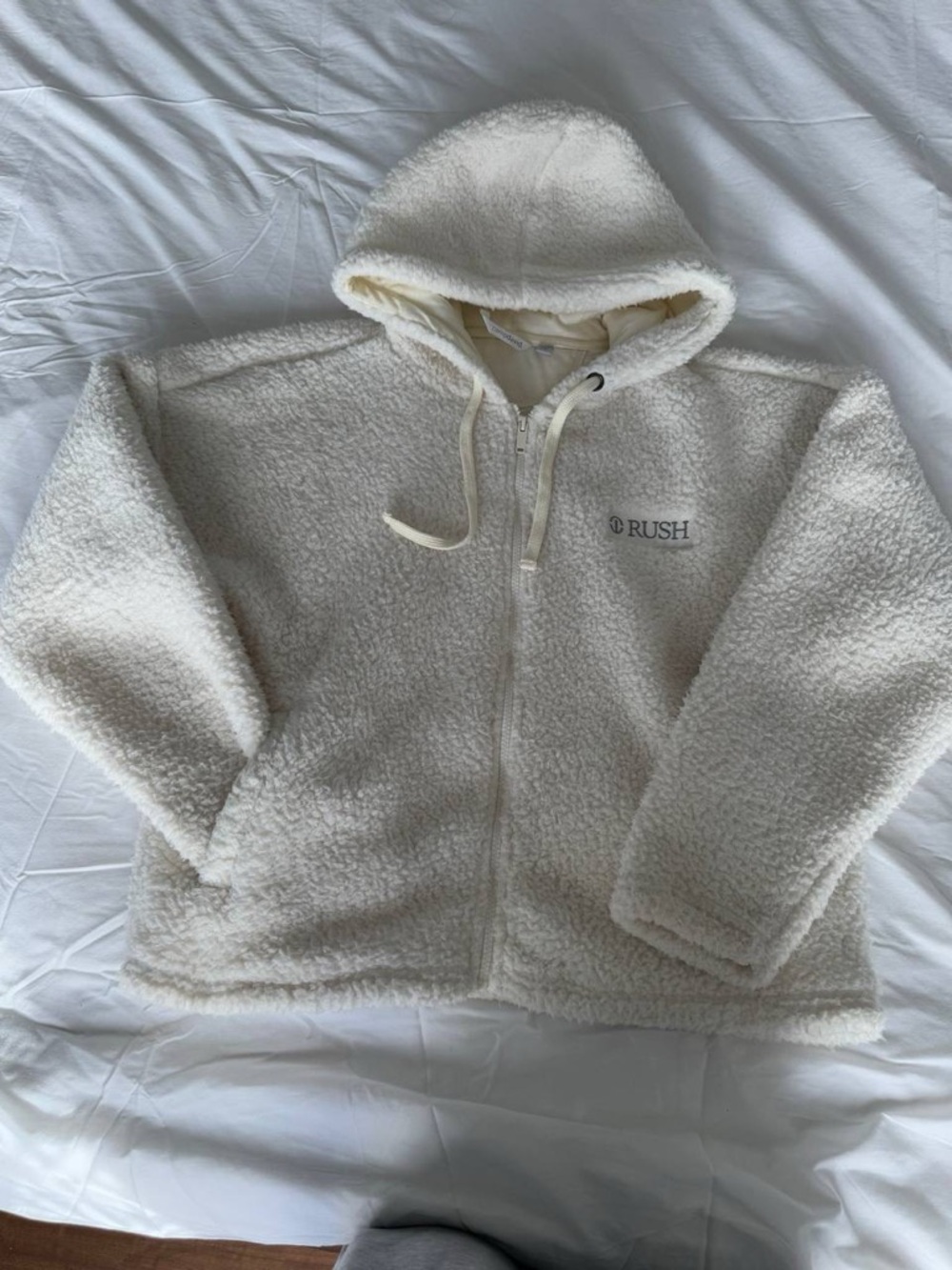 Cold Crush Cream Sherpa Zip Hoodie Jacket